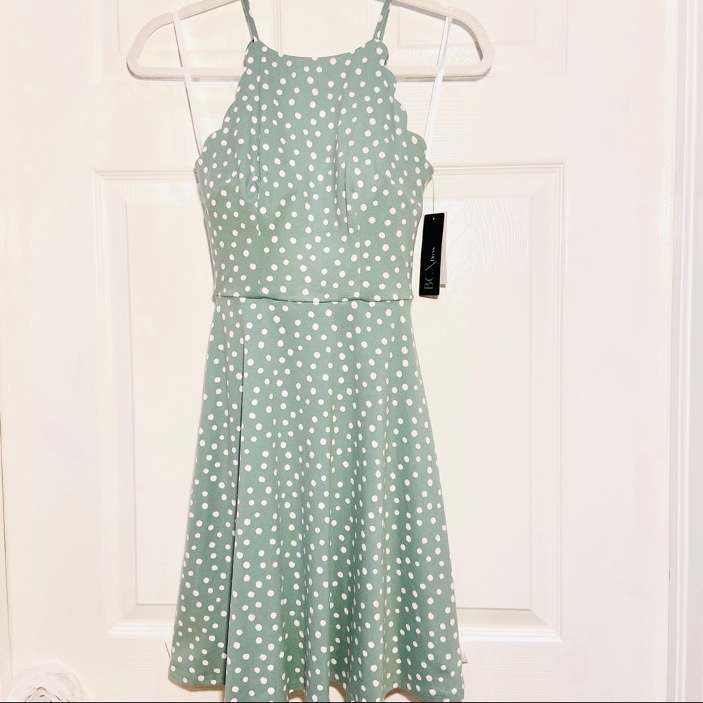 BCX MINT COLOR POLKADOT DRESS SZ  XXS